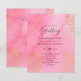 LeahG Budget Wedding Pink Peach Waterverf Abstrac