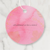 LeahG Budget Wedding Pink Peach Waterverf Abstrac Bedankjes Labels (Achterkant)