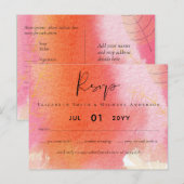 LeahG Budget Wedding Red Oranje Waterverf verlaat Briefkaart (Voorkant / Achterkant)