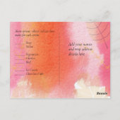 LeahG Budget Wedding Red Oranje Waterverf verlaat Briefkaart (Achterkant)