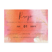 LeahG Budget Wedding Red Oranje Waterverf verlaat