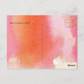 LeahG Budget Wedding Red Oranje Waterverf verlaat Briefkaart (Achterkant)