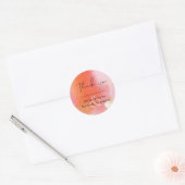 LeahG Budget Wedding Red Sinaasappel Waterverf Ronde Sticker (Envelop)