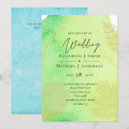 LeahG Budget Wedding Waterverf Blauwgroen Groen Bl