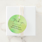 LeahG Budget Wedding Waterverf Blauwgroen Groen Bl Bedankjes Labels (In situ)