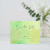 LeahG Budget Wedding Waterverf Blauwgroen Groen Bl Briefkaart (Staand voorkant)