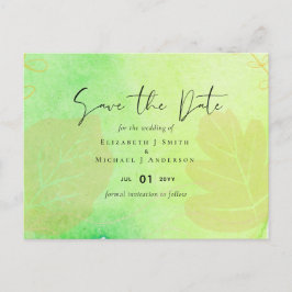 LeahG Budget Wedding Waterverf Blauwgroen Groen Bl Briefkaart