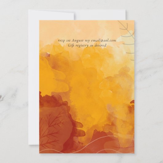 LeahG Budget Wedding Waterverf Sunset Fall (Achterkant)