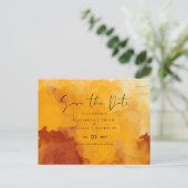 LeahG Budget Wedding Waterverf Sunset Fall Briefkaart (Staand voorkant)