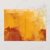 LeahG Budget Wedding Waterverf Sunset Fall Briefkaart (Achterkant)