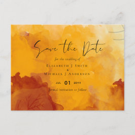 LeahG Budget Wedding Waterverf Sunset Fall Briefkaart