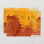 LeahG Budget Wedding Waterverf Sunset Fall Briefkaart (Voorkant / Achterkant)