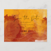 LeahG Budget Wedding Waterverf Sunset Fall Briefkaart (Voorkant)