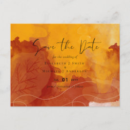 LeahG Budget Wedding Waterverf Sunset Fall Briefkaart
