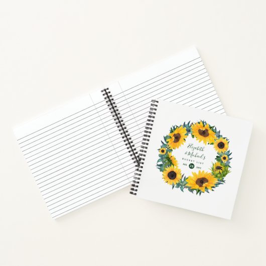 LeahG Budget Zonnebloemen Krans EMMER LIJST Tijdsc Notitieboek