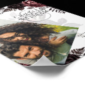 LEAHG Burgundy Black Rozen Weddenfoto Welkom Poster (Hoek)