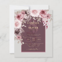LeahG Burgundy Blush Pink Roses Fall Wedding Inv.