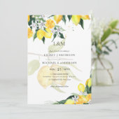 LeahG Citrus Gele Citroenen Trouw Uitnodigingen (Staand voorkant)