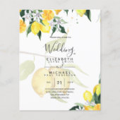 LeahG Citrus Gele Citroenen Trouw Uitnodigingen (Voorkant)