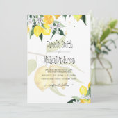 LeahG Citrus Lemons Budget Wedding Noite Yellow Kaart (Staand voorkant)