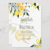 LeahG Citrus Lemons Budget Wedding Noite Yellow Kaart (Voorkant / Achterkant)