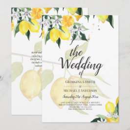 LeahG Citrus Yellow Lemons Wedding Invites