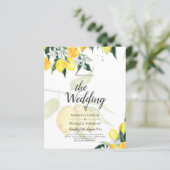 LeahG Citrus Yellow Lemons Wedding Invites (Staand voorkant)