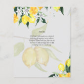 LeahG Citrus Yellow Lemons Wedding Invites (Achterkant)