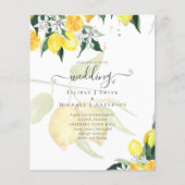 LeahG Citrus Yellow Lemons Wedding Invites (Voorkant)