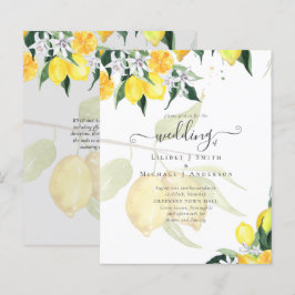 LeahG Citrus Yellow Lemons Wedding Invites