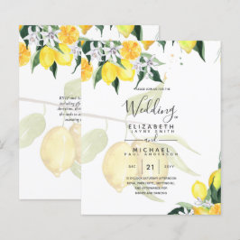 LeahG Citrus Yellow Lemons Wedding Invites