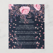 LeahG Denim Blauw Roségoud Roze Bloem Bruiloft (Voorkant)