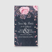 LeahG Denim Blue Rosegold Pink Floral Wedding (Voorkant)