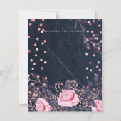 LeahG Denim Blue Rosegold Pink Floral Wedding (Achterkant)