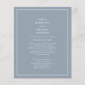 LeahG Dusty Blue Monochrome Wedding Invite Flyer (Voorkant)