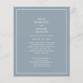 LeahG Dusty Blue Monochrome Wedding Invite Flyer
