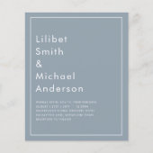 LeahG Dusty Blue Monochrome Wedding Invite Flyer (Voorkant)