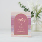LeahG Dusty Roos Lavender Gold Wedding Invite (Staand voorkant)