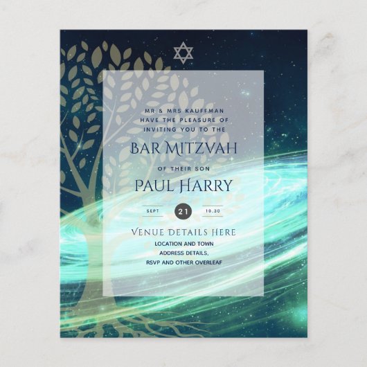 LeahG Elegant Chic Bar Mitzvah Joodse Torah Chic Flyer (Voorkant)