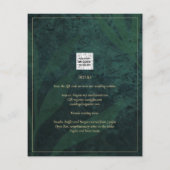 LeahG Emerald Forest Green Gold Wedding Invite Flyer (Achterkant)
