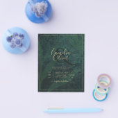 LeahG Emerald Forest Green Gold Wedding Invite Flyer (Enkel)
