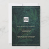 LeahG Emerald Forest Green Gold Wedding Invite Kaart (Achterkant)