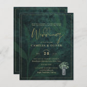 LeahG Emerald Forest Green Wedding INVITE (Voorkant / Achterkant)