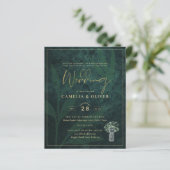 LeahG Emerald Forest Green Wedding INVITE (Staand voorkant)