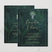 LeahG Emerald Forest Green Wedding INVITE (Voorkant / Achterkant)
