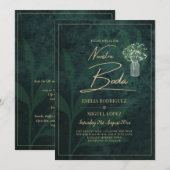LeahG Emerald Forest Green Wedding INVITE Kaart (Voorkant / Achterkant)