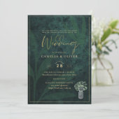LeahG Emerald Forest Green Wedding INVITE Kaart (Staand voorkant)