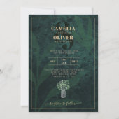LeahG Emerald Forest Green Wedding INVITE Kaart (Voorkant)