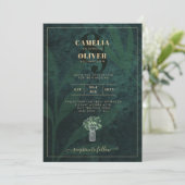 LeahG Emerald Forest Green Wedding INVITE Kaart (Staand voorkant)