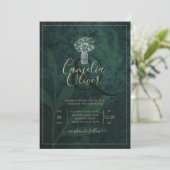 LeahG Emerald Forest Green Wedding INVITE Kaart (Staand voorkant)